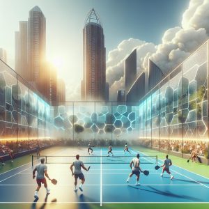 Giant pickleball court futuristic.