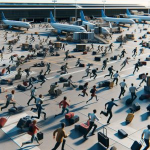 Panic on airport tarmac