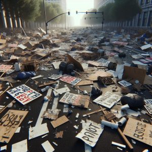 Political protest signs destroyed