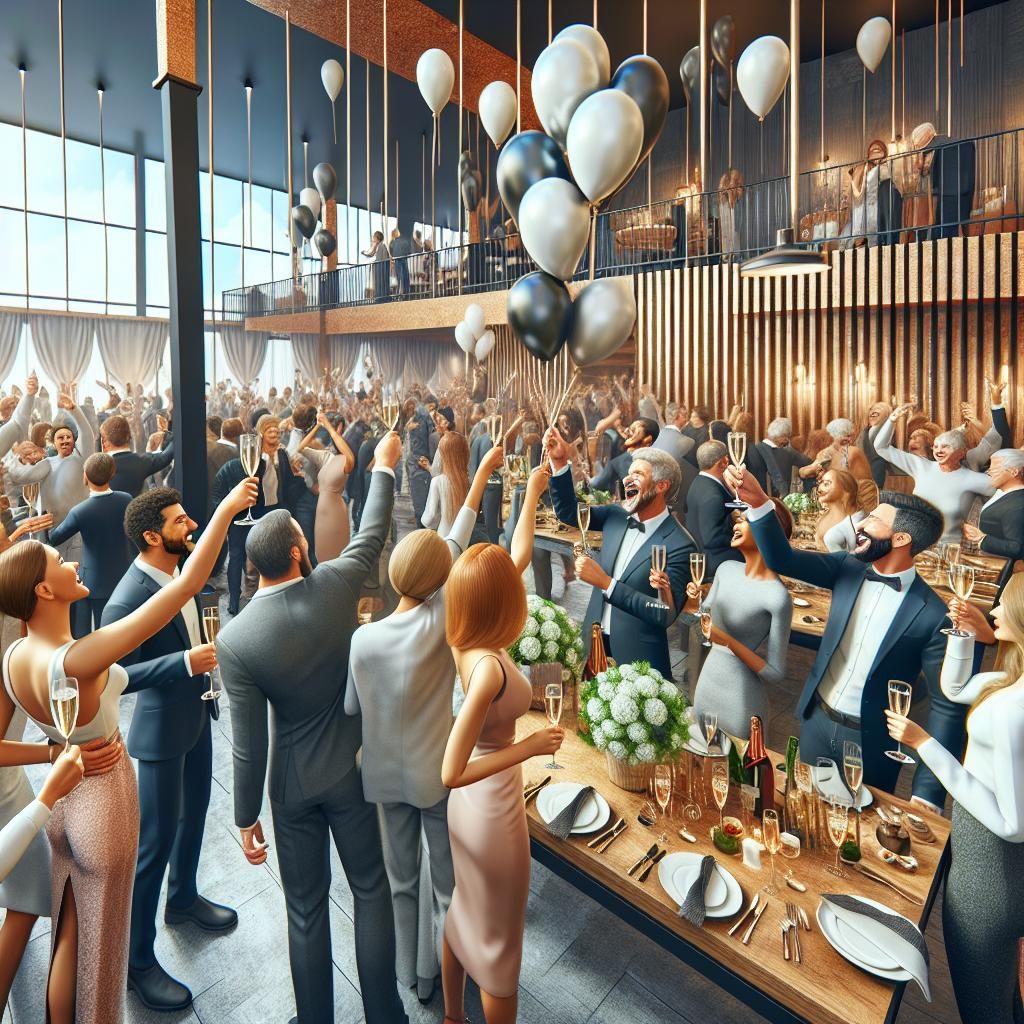 Grand restaurant opening celebration.