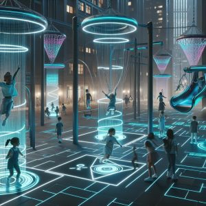 Futuristic urban playground design.