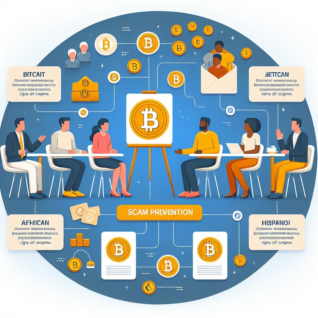 Bitcoin scam prevention infographic.