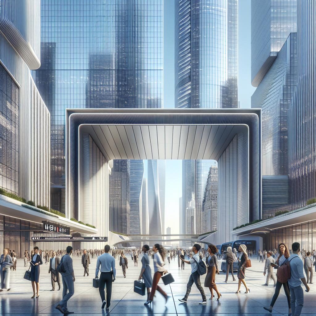 Modern city entrance design.