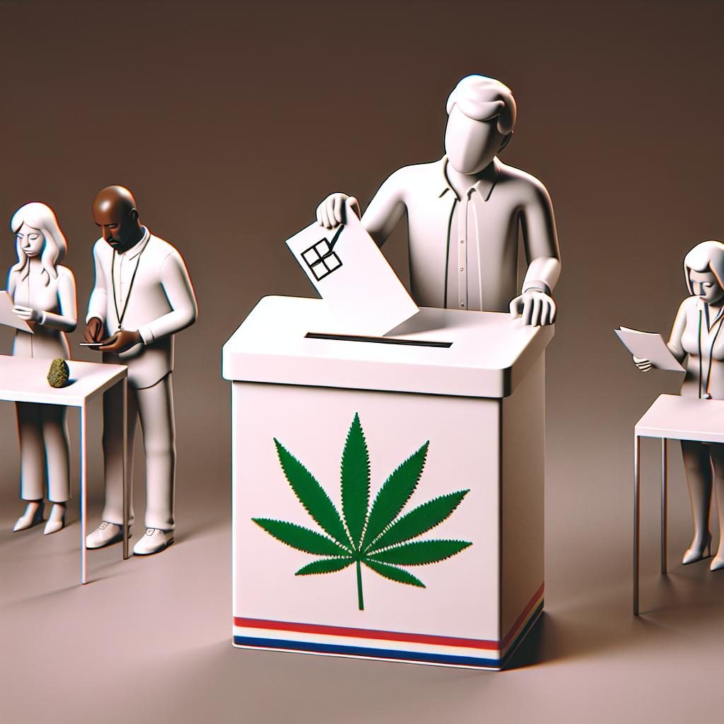 Ballot box with marijuana