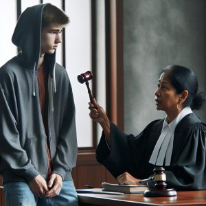 Teenager versus Judge confrontation