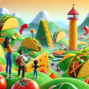 Colorful taco food landscape.