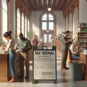 Library tax renewal concept.