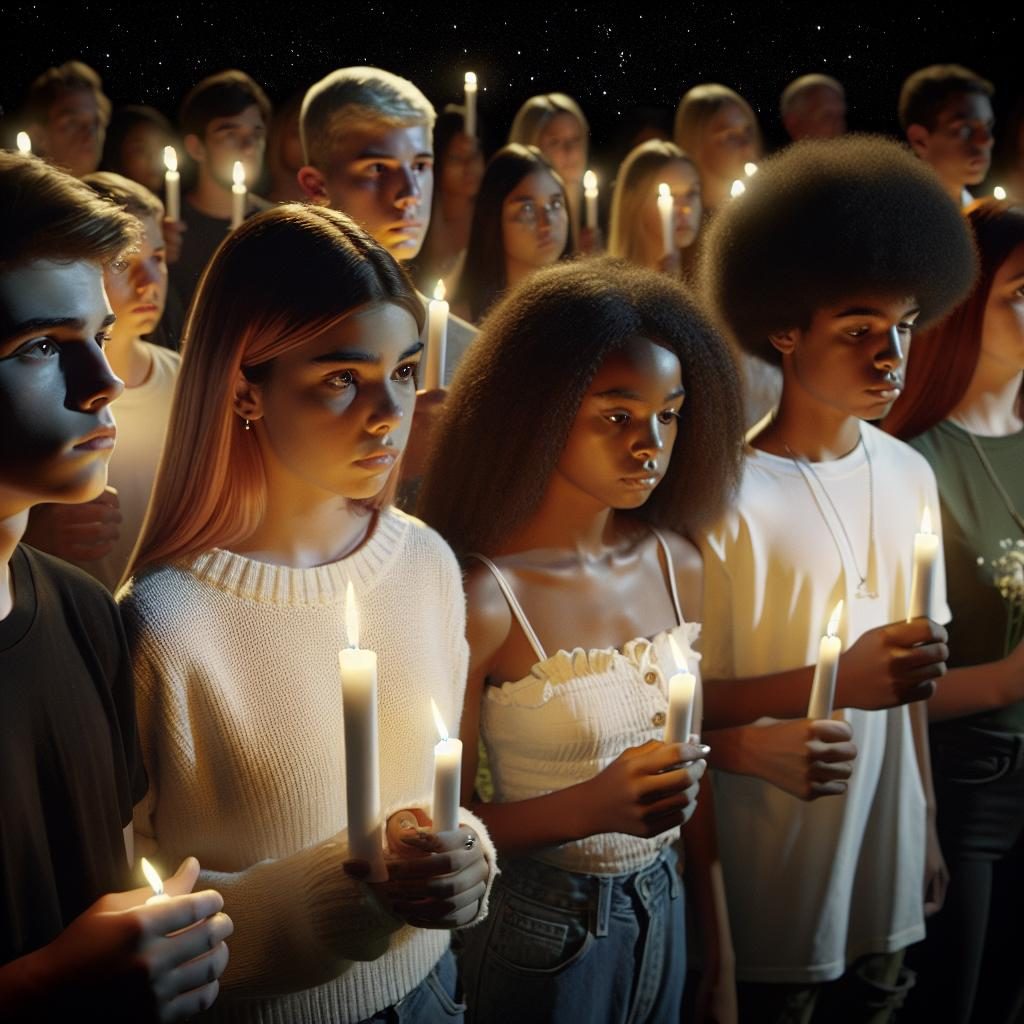 Teen memorial candlelight vigil