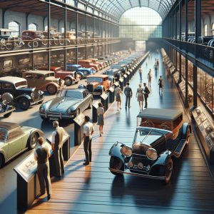 Classic cars in museum