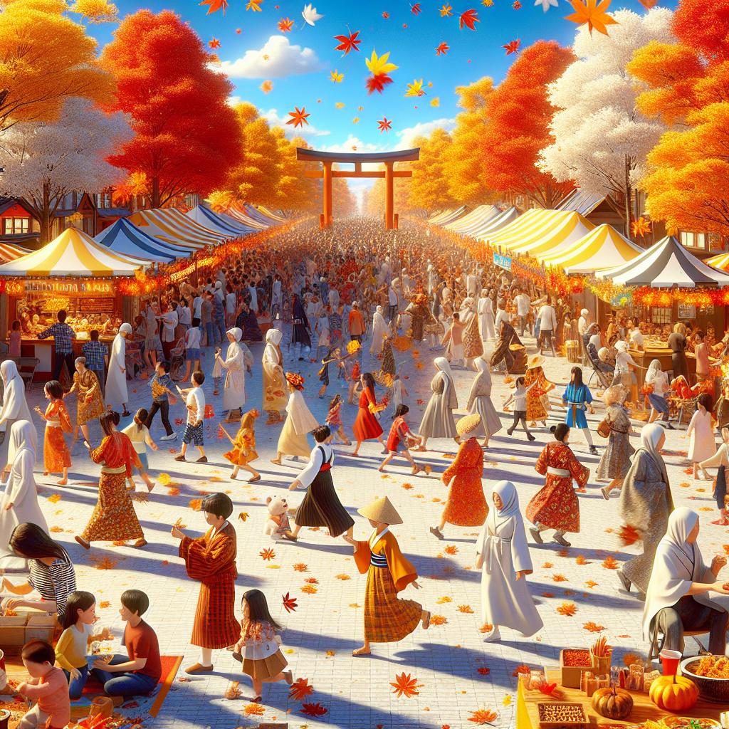 Colorful autumn festival scene.