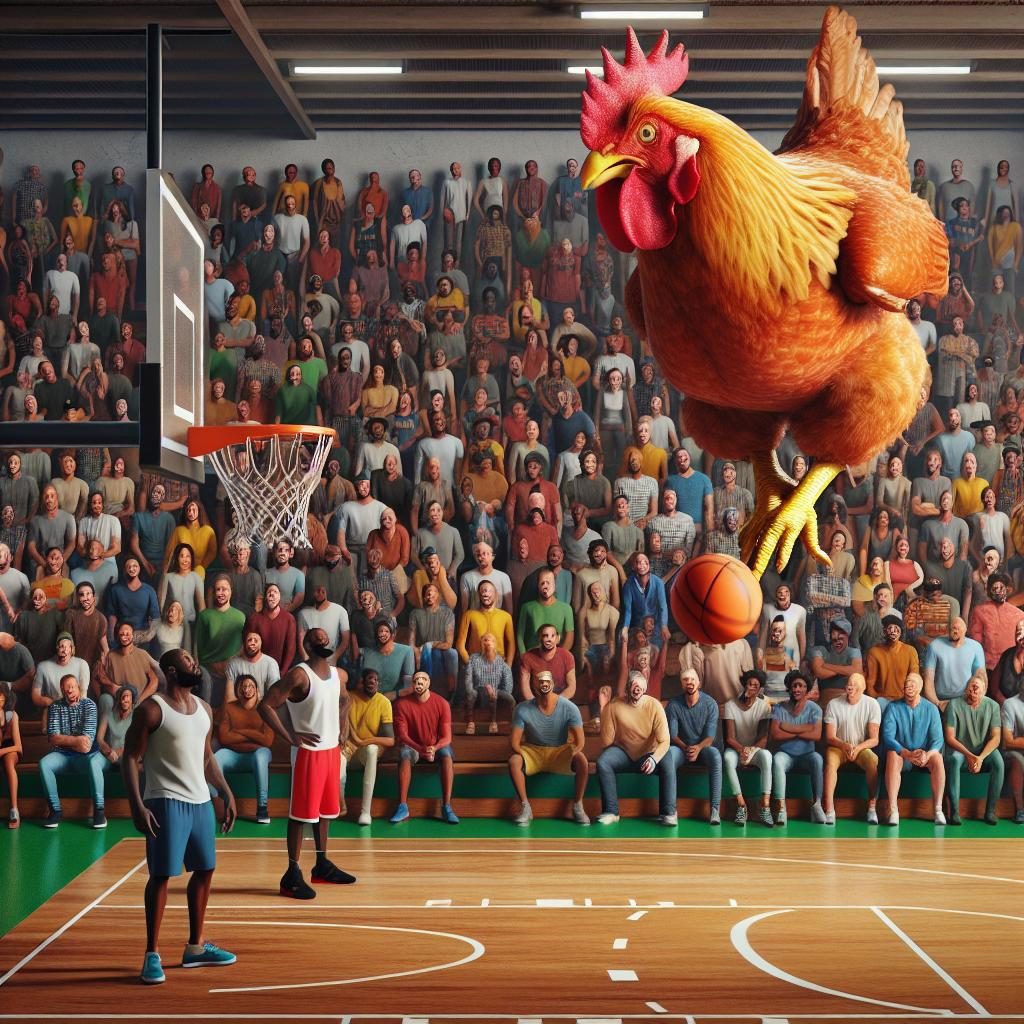 Giant chicken dunk contest.