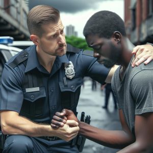 Police Negotiating with Depressed Man