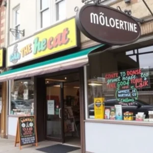 Local storefront with vibrant signage and welcoming atmosphere.