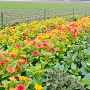 Vibrant specialty crops thriving in a lush agricultural field.