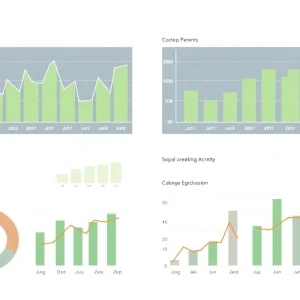 Graphs and charts analyzing digital marketing performance metrics.