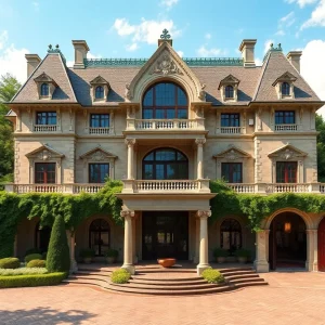 Exterior view of Castello Montebello luxury mansion in Northville