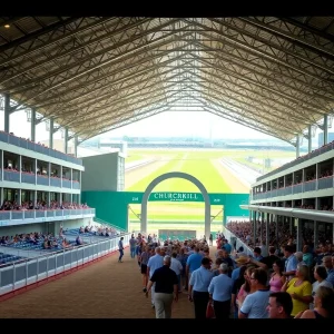 Renovated paddock at Churchill Downs during the Kentucky Derby