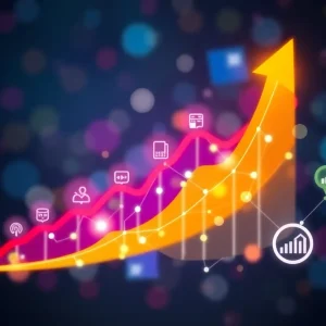 Abstract representation of digital marketing growth and relationships.