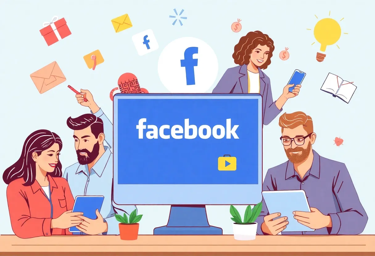 Business owners engaging with Facebook for marketing in 2024