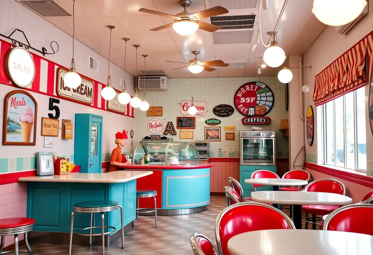 Interior view of Guernsey Farms Dairy looking nostalgic and family-friendly