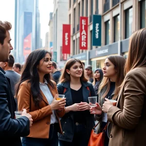 Job seekers at a marketing recruitment event