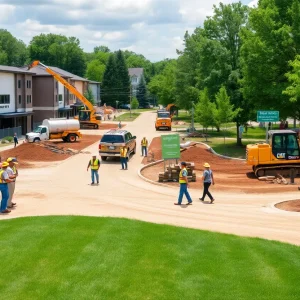 Groundbreaking ceremony for Northville redevelopment project.