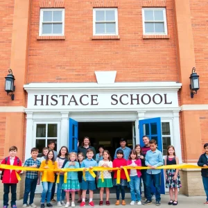 Celebration of the reopening of Northville School with children and families