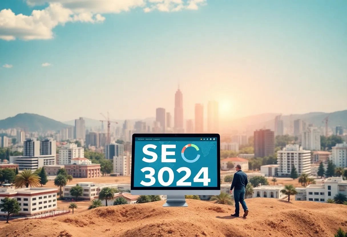 A visual representation of SEO strategies and digital marketing tools for 2024.