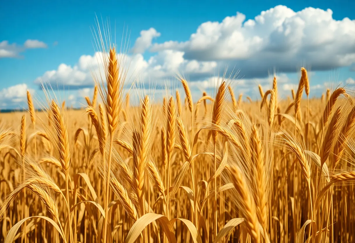 Field of wheat representing increased export sales