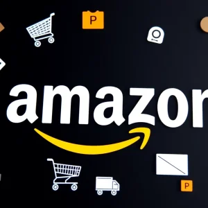 Illustration of Amazon e-commerce growth symbols