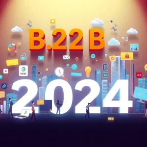 A vibrant illustration symbolizing the rise of B2B SaaS marketing in 2024