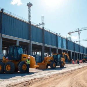 Construction site of a battery manufacturing plant