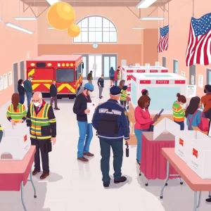 Evacuation scene during gas leak at Northville voting precinct