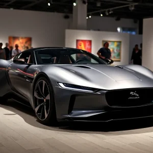 Jaguar Type 00 concept car displayed at Miami Art Week 2024.