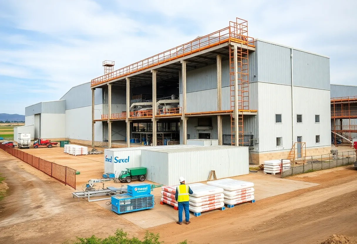 Construction of a meat processing facility in Manchester, Michigan.