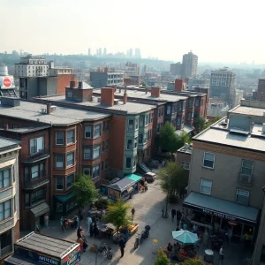 Aerial view of affordable housing in New York City