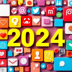 A vibrant representation of social media strategies relevant to 2024.