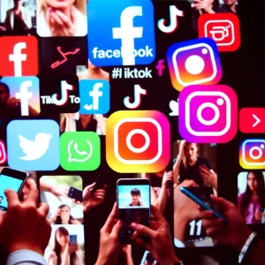 Collage of social media platforms representing the increase in usage in the UK