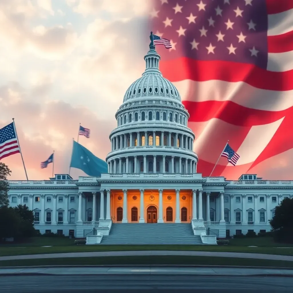 Illustration of the U.S. Capitol Building symbolizing leadership change