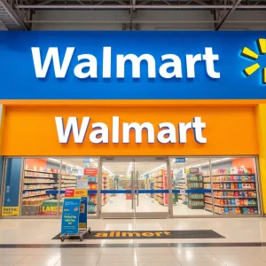 Walmart store featuring new logo and branding