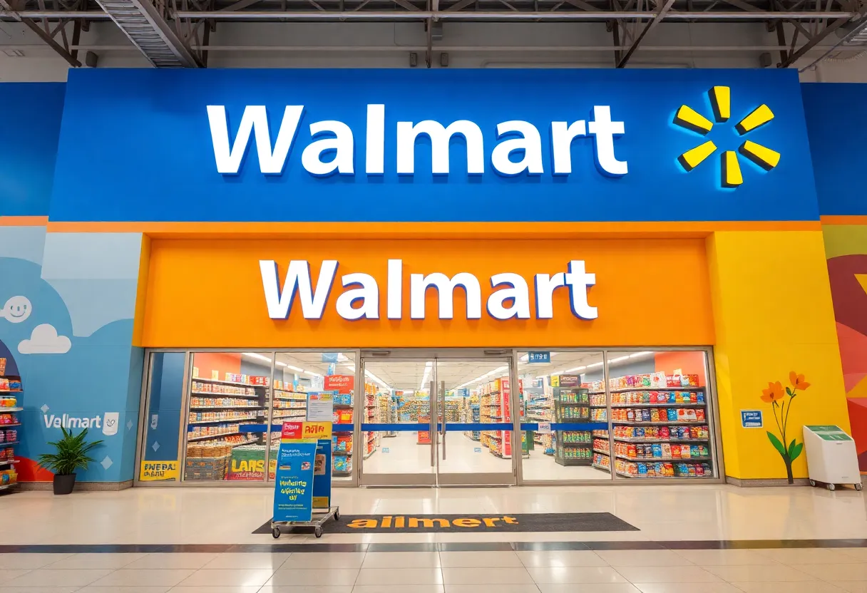 Walmart store featuring new logo and branding