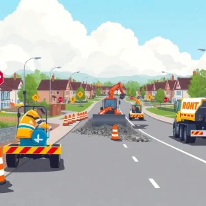 Construction work underway for road improvements in Washtenaw County.