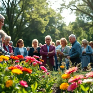 Community members gathering to remember a beloved resident
