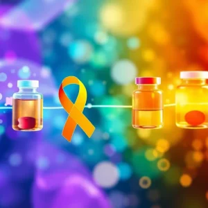 Healthcare professional reviewing oncology medication supplies