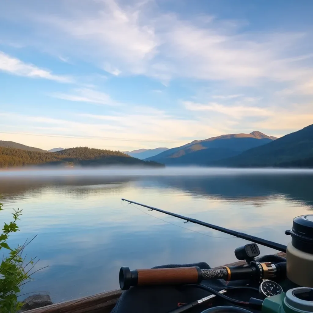 Peaceful Smoky Mountains with a lake