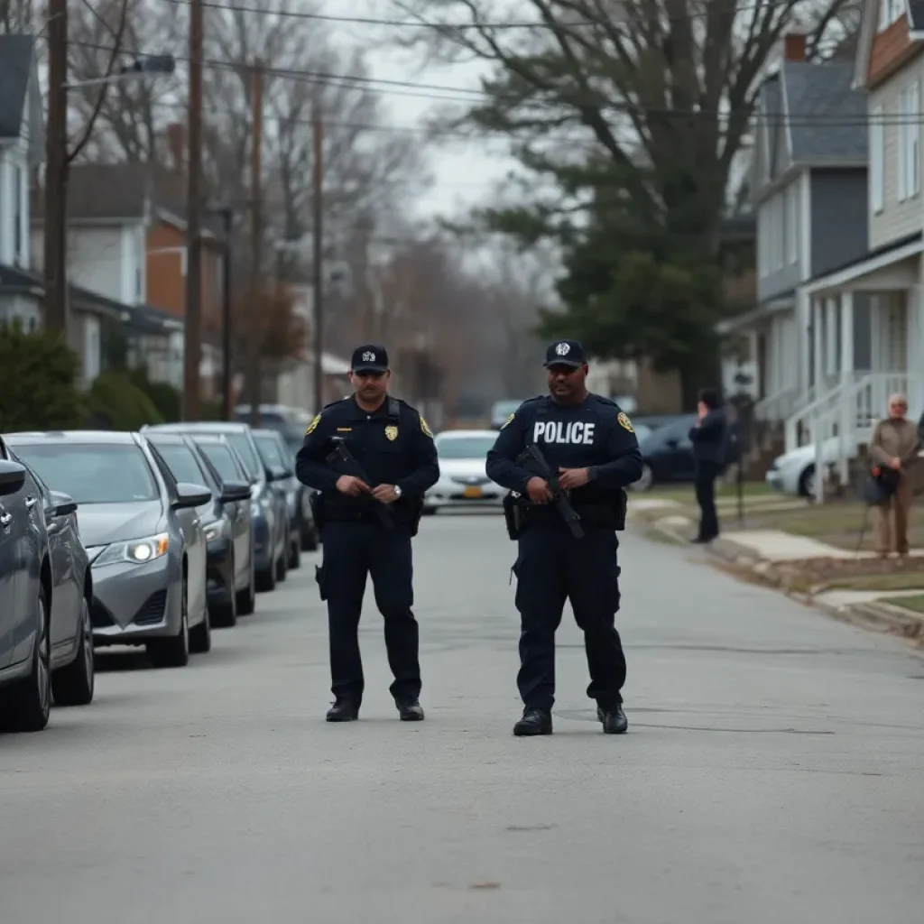 A police presence in Southfield, Michigan after a tragic shooting incident.