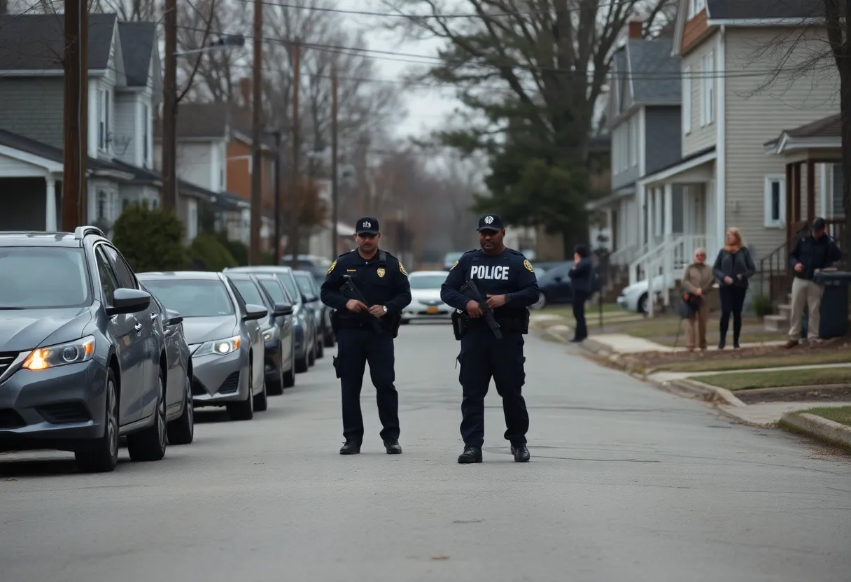A police presence in Southfield, Michigan after a tragic shooting incident.