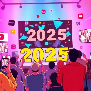 Illustration representing the future trends in video marketing for 2025.