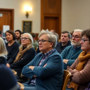 Community members advocating for the protection of mental health services
