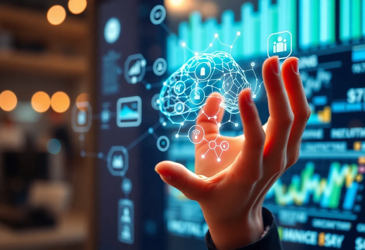Visual representation of AI technologies in marketing strategies
